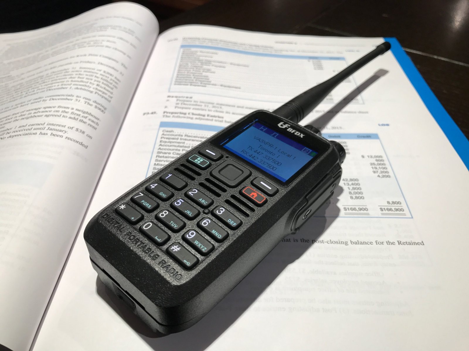 Connect Systems CS580 DMR handheld radio right-side view showing compact form factor and keypad layout.