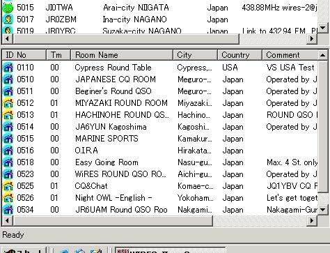 Fusion for Beginners - screenshot of Yaesu System Fusion Wires-X rooms showing call signs, node IDs, and room names.