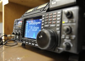 HF radio displaying an SSB spectrum, used for operating FreeDV Frequencies on amateur HF bands. U.S. Air Force photo by Airman 1st Class Omari Bernard.
